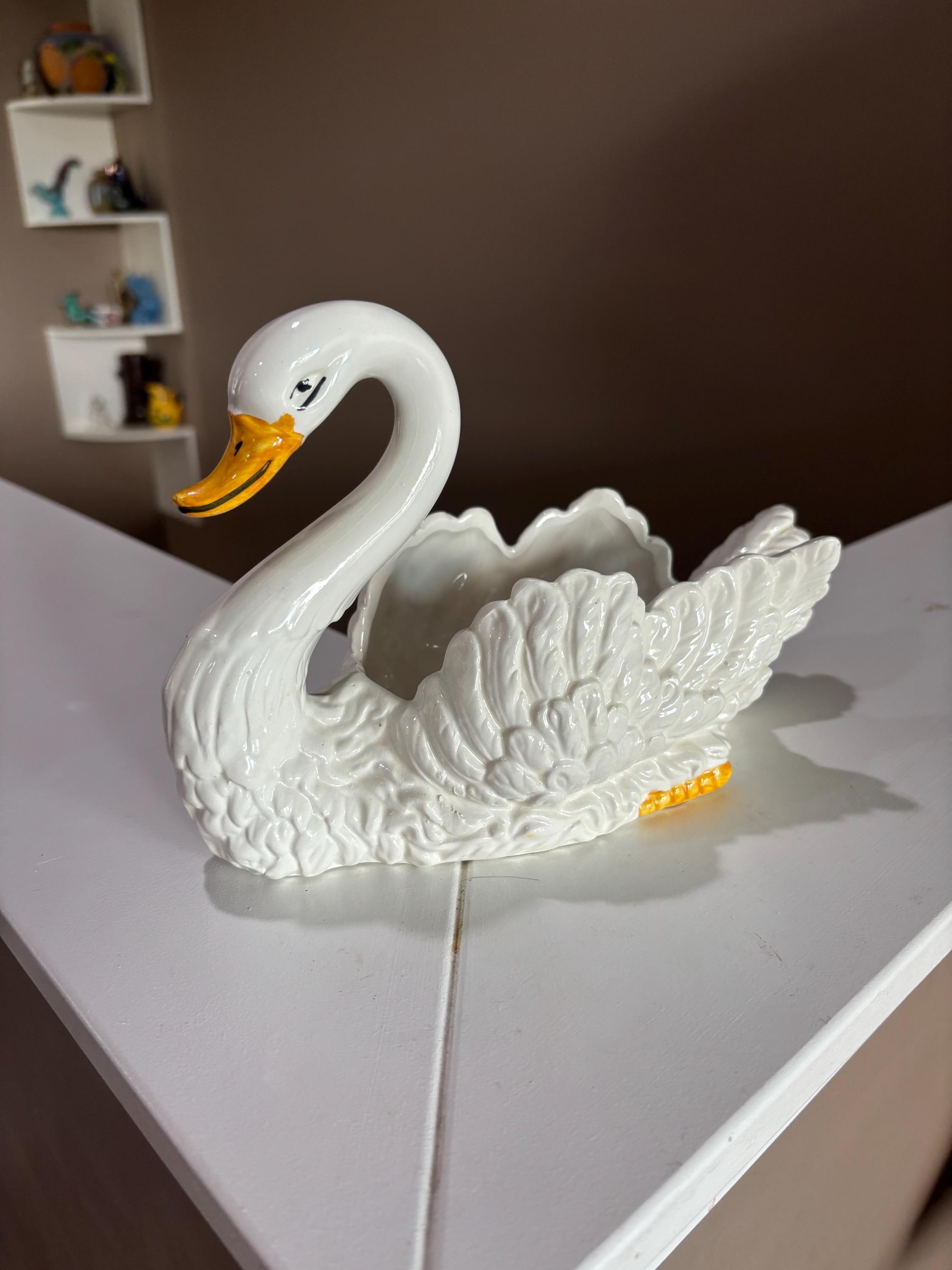 Italian Ceramic Swan - Etsy