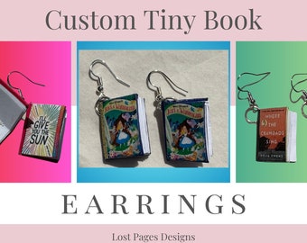 Custom Tiny Book Earrings