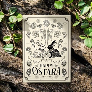 Biglietto di auguri Ostara, Pasqua pagana, biglietto equinozio di primavera, Dea della primavera, biglietto di auguri 5x7" con busta, auguri di primavera wiccan