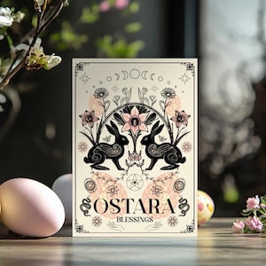Biglietto di auguri felice Ostara, biglietto equinozio di primavera, Pasqua pagana, Dea della primavera, biglietto di auguri 5x7" con busta, auguri di primavera wiccan