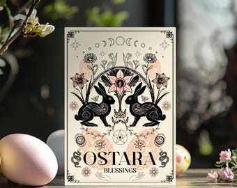 Happy Ostara Greeting card, Spring Equinox Card, pagan easter, Goddess of Spring, 5x7" greeting card with Envelope, wiccan spring wishes