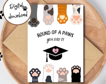 Cute Graduation Card | Cute Cat cards | Achievement Card | College Grad | Highschool Graduation | Encouragement Card | Happy Graduation Card