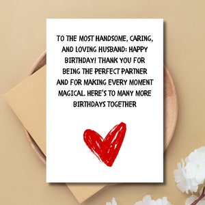 Cartão de aniversário do marido, cartão de aniversário para ele, cartão de aniversário, cartão para marido, cartão para ele, cartão de aniversário, cartões para impressão, cartão