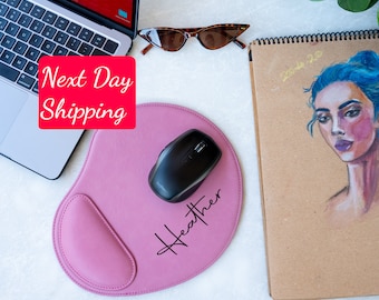 Personalized Leather Mousepad,Custom Mouse Pad,Leather Mouse Pad,Gift For Dad,Boss Gift,Coworker Gift,Vegan Leather Mousepad,Mother Day Gift