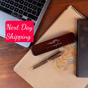 Wood Pen Set,Monogrammed Wood Pen,Monogrammed Pen Set,Desktop Pen Holder,Engraved Pen Case,Personalized Pen Set,Boss Gift,CEO Gifts,Dad gift