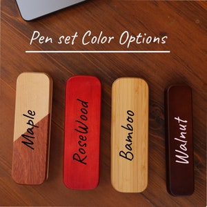 Wood Pen Set,Monogrammed Wood Pen,Pen Set,Desktop Pen Holder,Engraved Pen Case,Personalized Pen Set,Dad, Boss Gift,CEO Gift, Mother Day Gift image 4