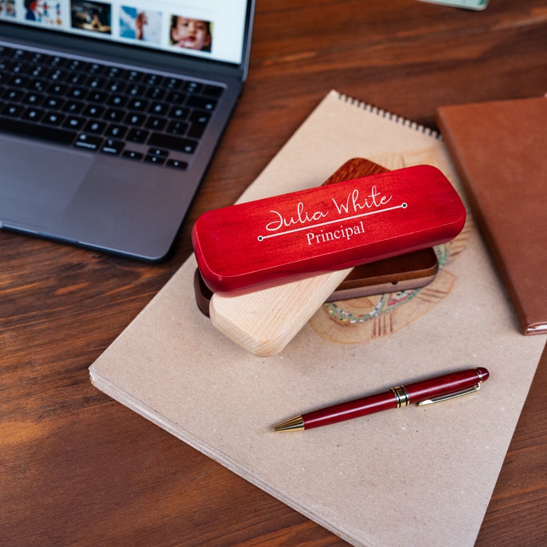 Wood Pen Set,Monogrammed Wood Pen,Pen Set,Desktop Pen Holder,Engraved Pen Case,Personalized Pen Set,Dad, Boss Gift,CEO Gift, Mother Day Gift image 10
