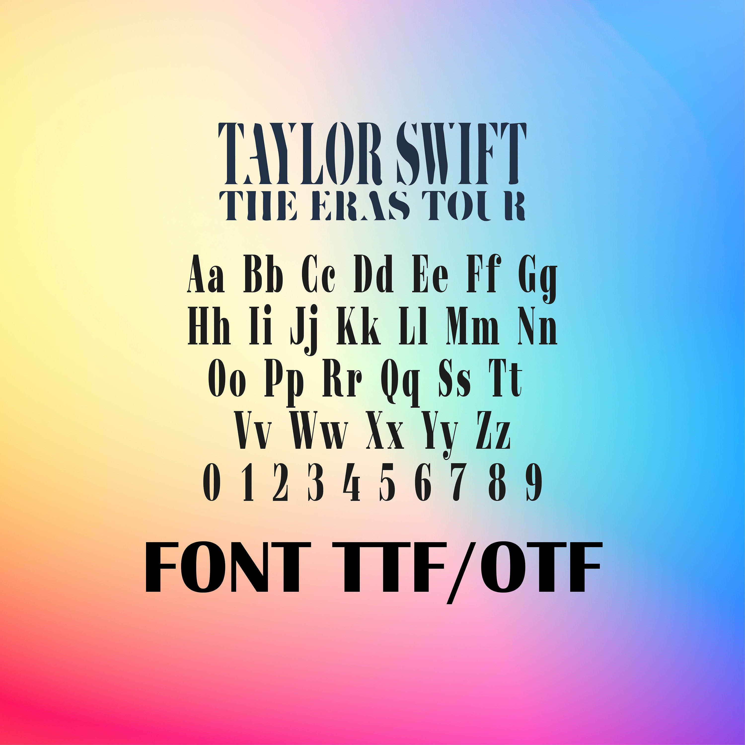 The World Tour Eras Font Ttf, Alphabet, Font Etsy Canada
