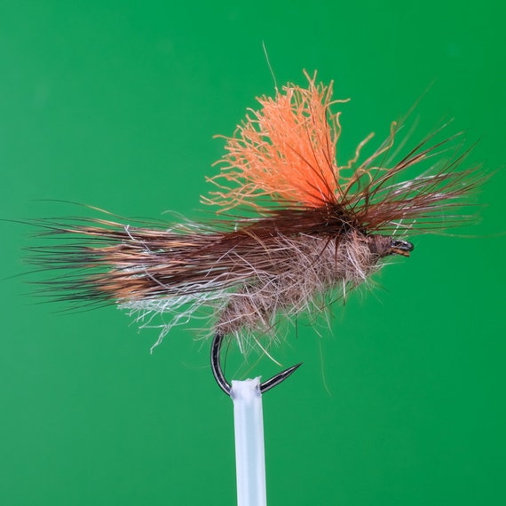 Hare's Ear Caddis Hi-Viz Duo Sedges Fly Fishing Barbless Dry Trout Flies  New Zaland Method Klink And Dink Sizes 10BL 12BL 14 BL