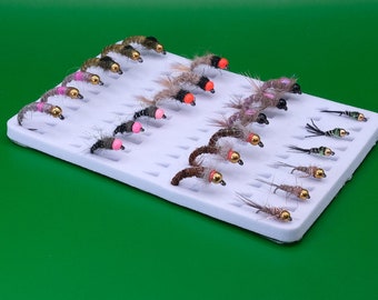 Bead Head Nymphs Set: Barbless Trout Flies, Euro Nymphing (Sizes 10BL-16BL)