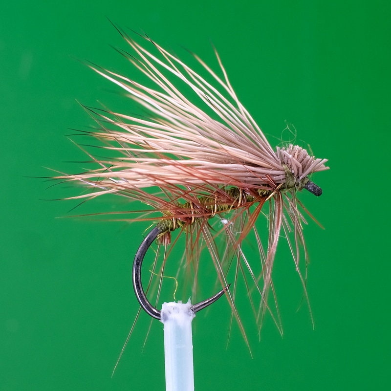 Elk Hair Caddis Olive Sedges Barbless Fly Fishing Dry Trout Flies River Stillwater Lake Fishing Size 12BL 14BL