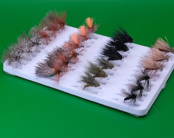 Dry Fly Sedges Set 24x Barbless Fly Fishing Trout Grayling Flies Sizes 10BL-16BL