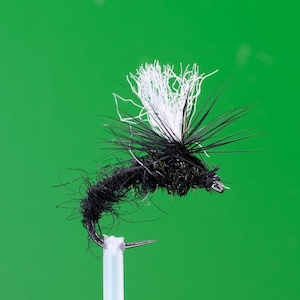 Klinkhammer Black Size 14 BL Barbless Fly Fishing Trout Grayling Flies Hackled