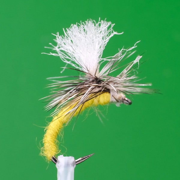 Klinkhammer Yellow Size 14BL Barbless Fly Fishing Trout Grayling Flies