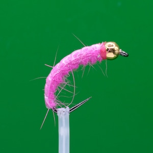 Bead Head Bright Pink Czech Nymph Size 10BL Barbless Fishing Flies for Trout Grayling Fly Fishing Euronymphing