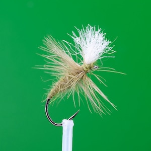 Olive Hares Ear Hi Visible Emergers Size 12BL Barbless Fly Fishing Trout Grayling Flies River Stillwater Lake Fishing