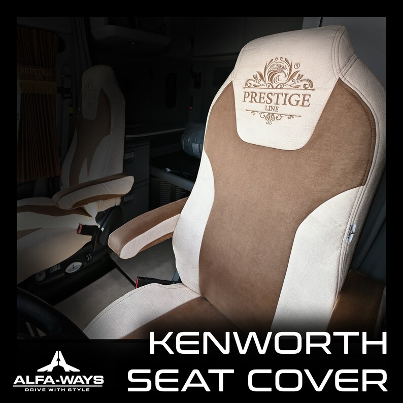 Premium Leather Seat Covers For Kenworth T680 T880 W990 Gray G 1361427