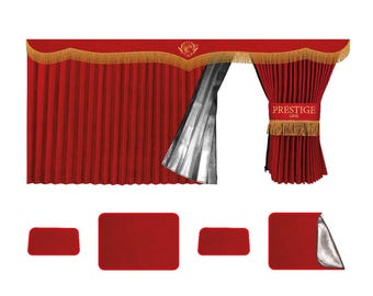 INTERNATIONAL  lt  rh prostar lonestar truck window curtains Prestige-Line RED