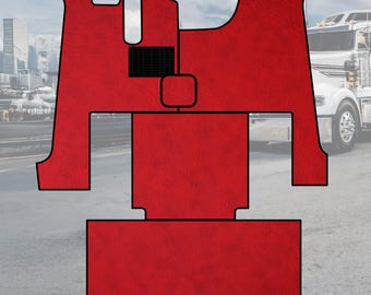 KENWORTH W900, T600, T660, 2006-2019, truck floor mats Prestige-Line RED