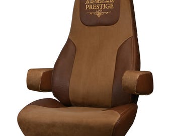 Seat Covers for Trucks - Seat Covers fits Freightliner Cascadia, Truck Seat Covers for Interior Decor Prestige-Line - BROWN