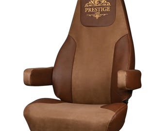 Seat Covers for Trucks - Seat Covers fits Freightliner Cascadia, Truck Seat Covers for Interior Decor Prestige-Line - BROWN