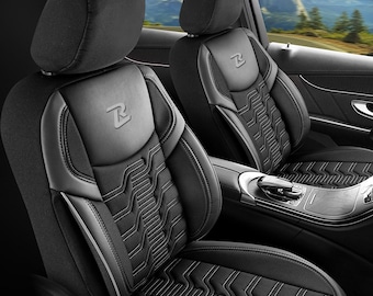 LUCARO Car Seat Covers Full Set, 5 Seats, Universal Seat Covers for Cars, (Model Berlin) GRAY