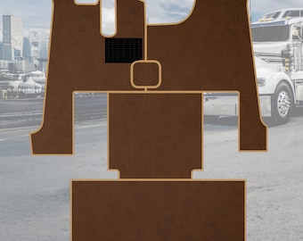 KENWORTH W900, T600, T660, 2006-2019, truck floor mats Prestige-Line BROWN
