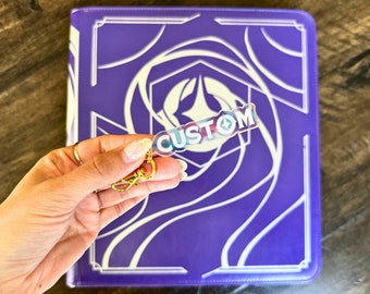 Custom Lorcana Zipper Pull: TCG Binder Accessory, Gold or Silver Clasp