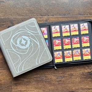 Gray Lorcana Lore Book TCG Zippered Storage Binder | 12 Pocket Side Loading 480 Trading Card Capacity