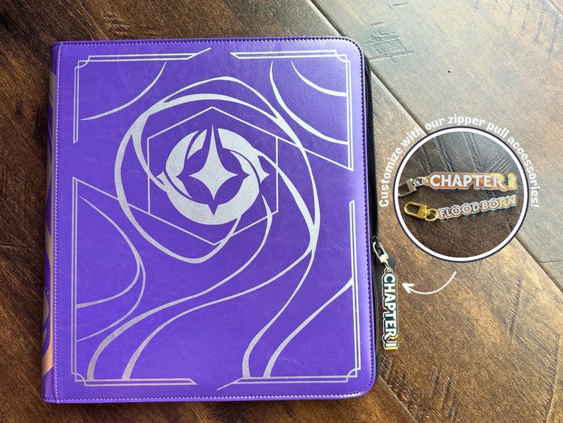 Zipper Pulls to organize Lorcana TCG binders in iridescent color. Can clip on to your binders to help you know what's in the binder