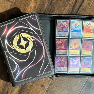 9 Pocket Mini Lorcana TCG Zippered Storage Binder in Multicolor Card Back-Inspired Design | Side Loading 360 Card Capacity