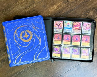 Sapphire Lorcana Lore Book TCG Zippered Storage Binder | Limited Edition Color | 12 Pocket Side Loading 480 Trading Card Capacity