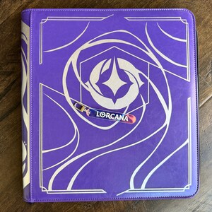Zipper Pulls to organize Lorcana TCG binders in iridescent color. Lorcana with silver clasp is shown