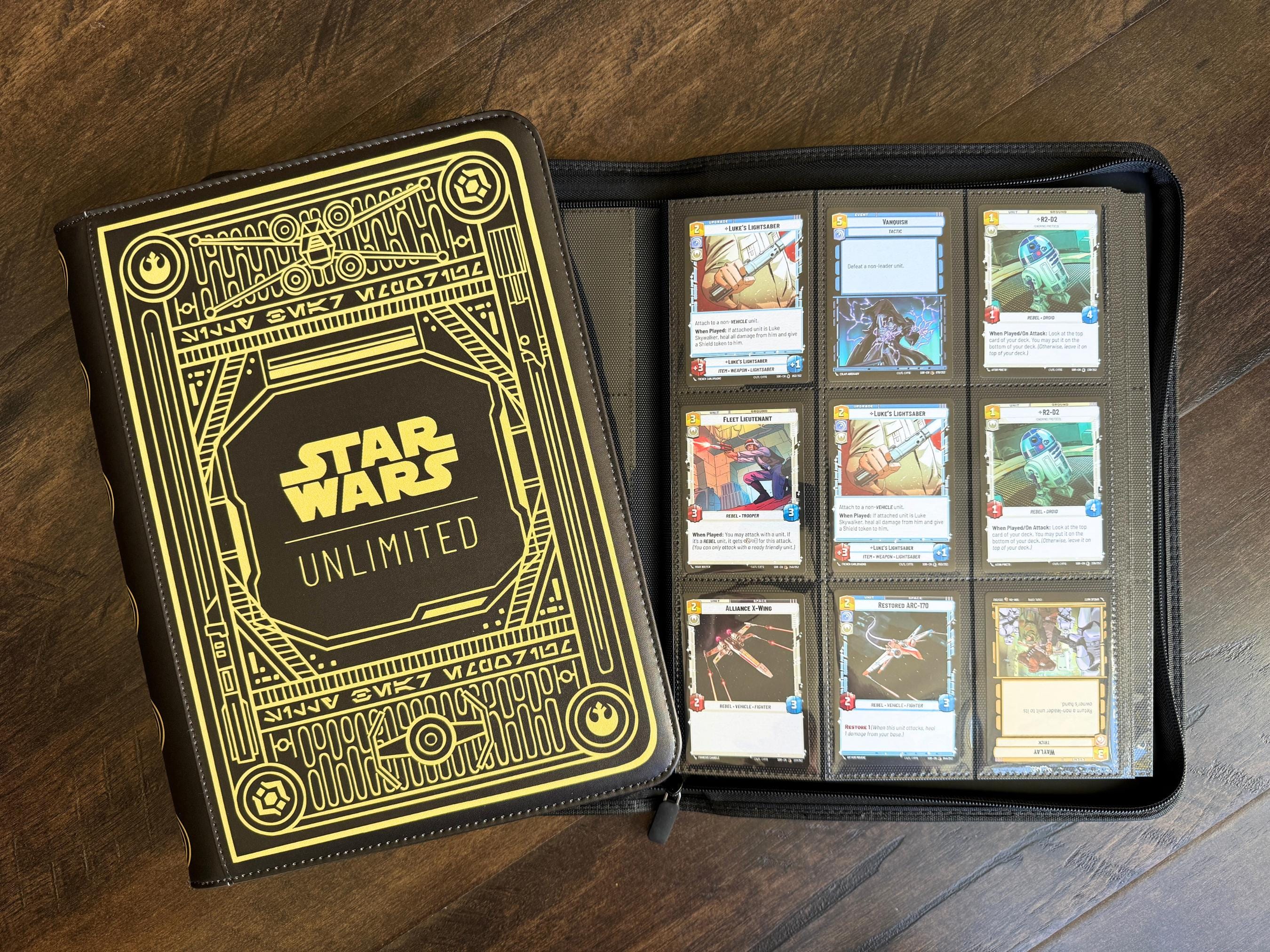 Star Wars Unlimited TCG 9 Pocket Zippered Storage Binder | LIMITED EDITION  | Side Loading 360 Card Capacity - Etsy