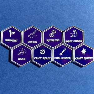 CONJUNTO: Tokens de Expansão de Status e Palavra-chave Modificadora Iridescentes para Lorcana TCG | Bolsa Bordada Opcional