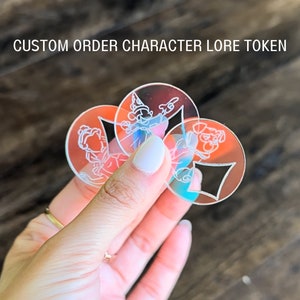 Ficha de seguimiento de la historia de personajes personalizada / Doble cara / Compatible con Lorcana TCG / Perfecta para regalar