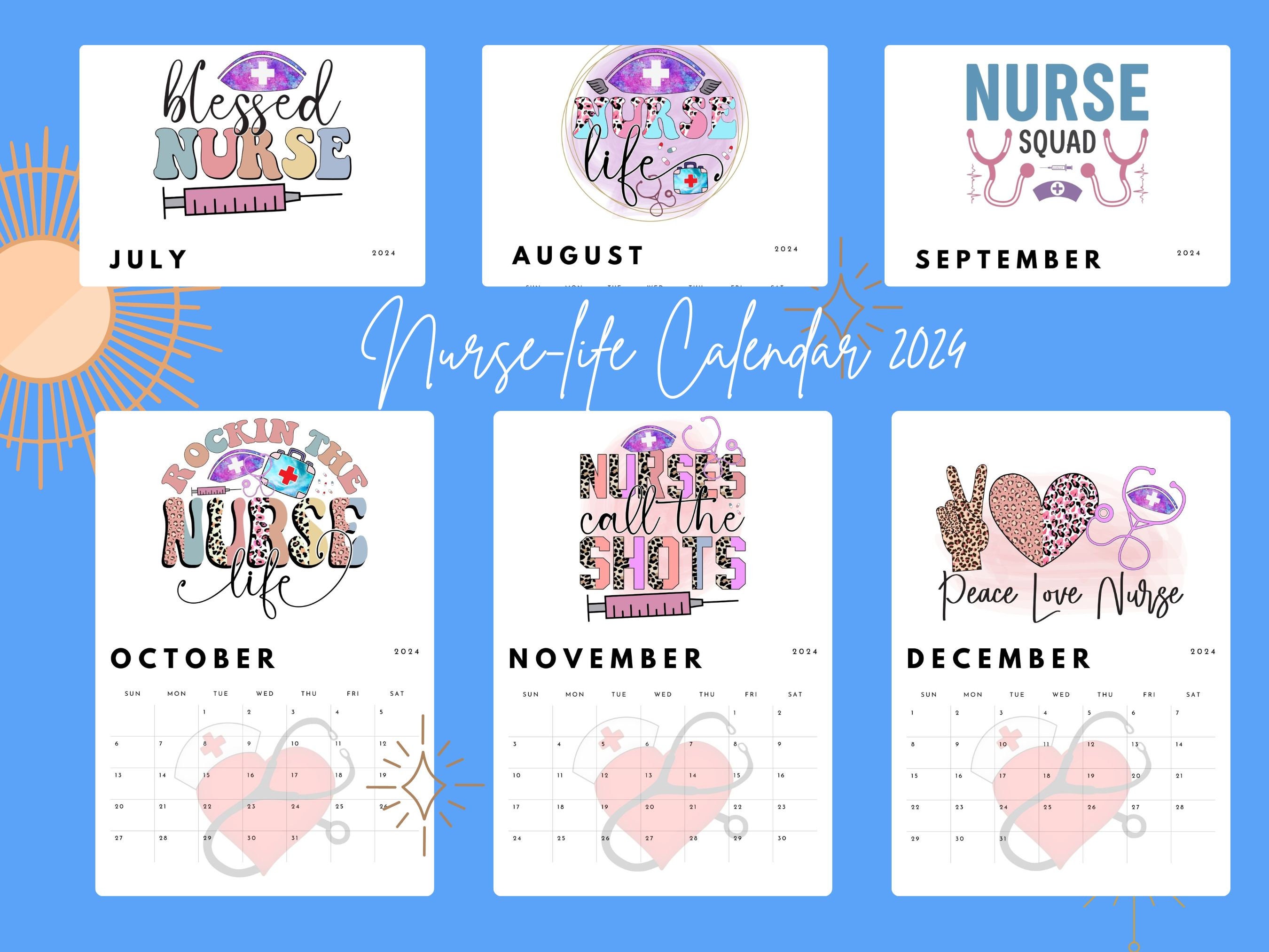 Nurse Calendar 2024 Doctor Calendar Printable Calendar Yearly Etsy