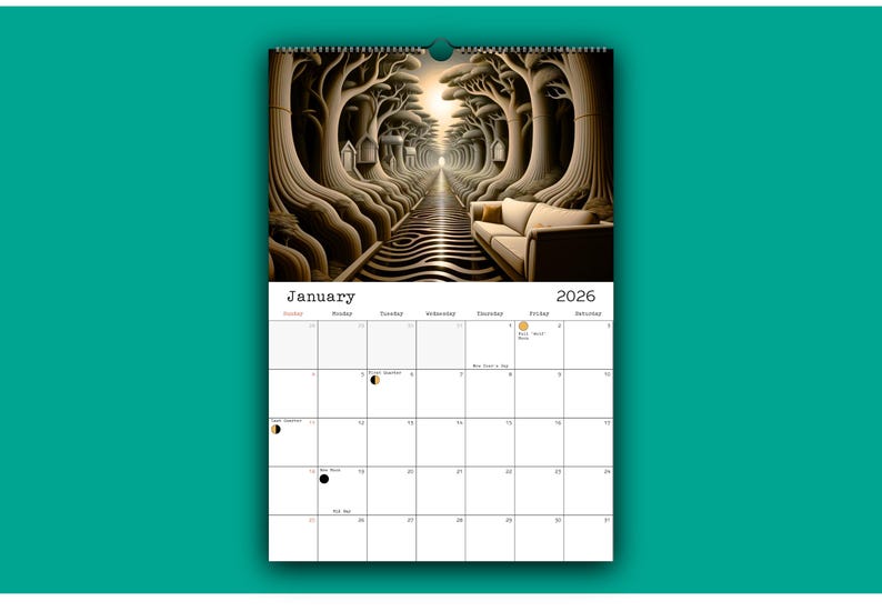 Liminal Spaces - Unique 2026 Wall Calendar - Etsy