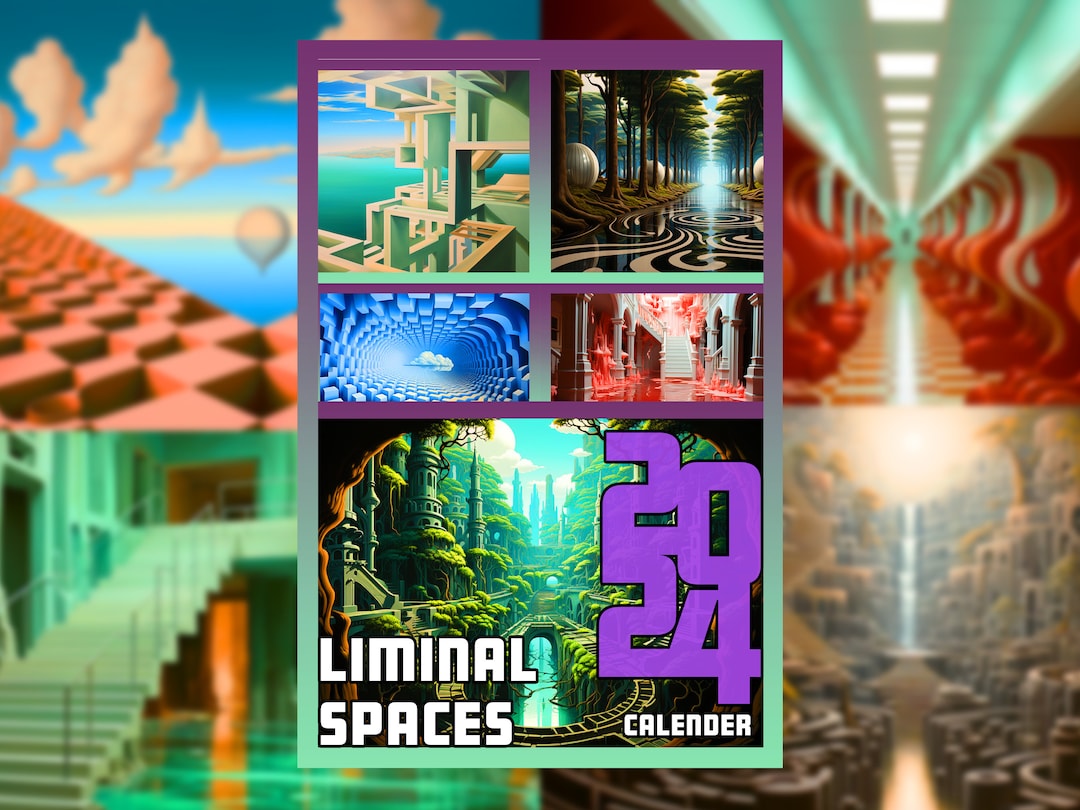 Liminal Spaces 2024 Wall Calendar Surrealist Art Calendar Etsy