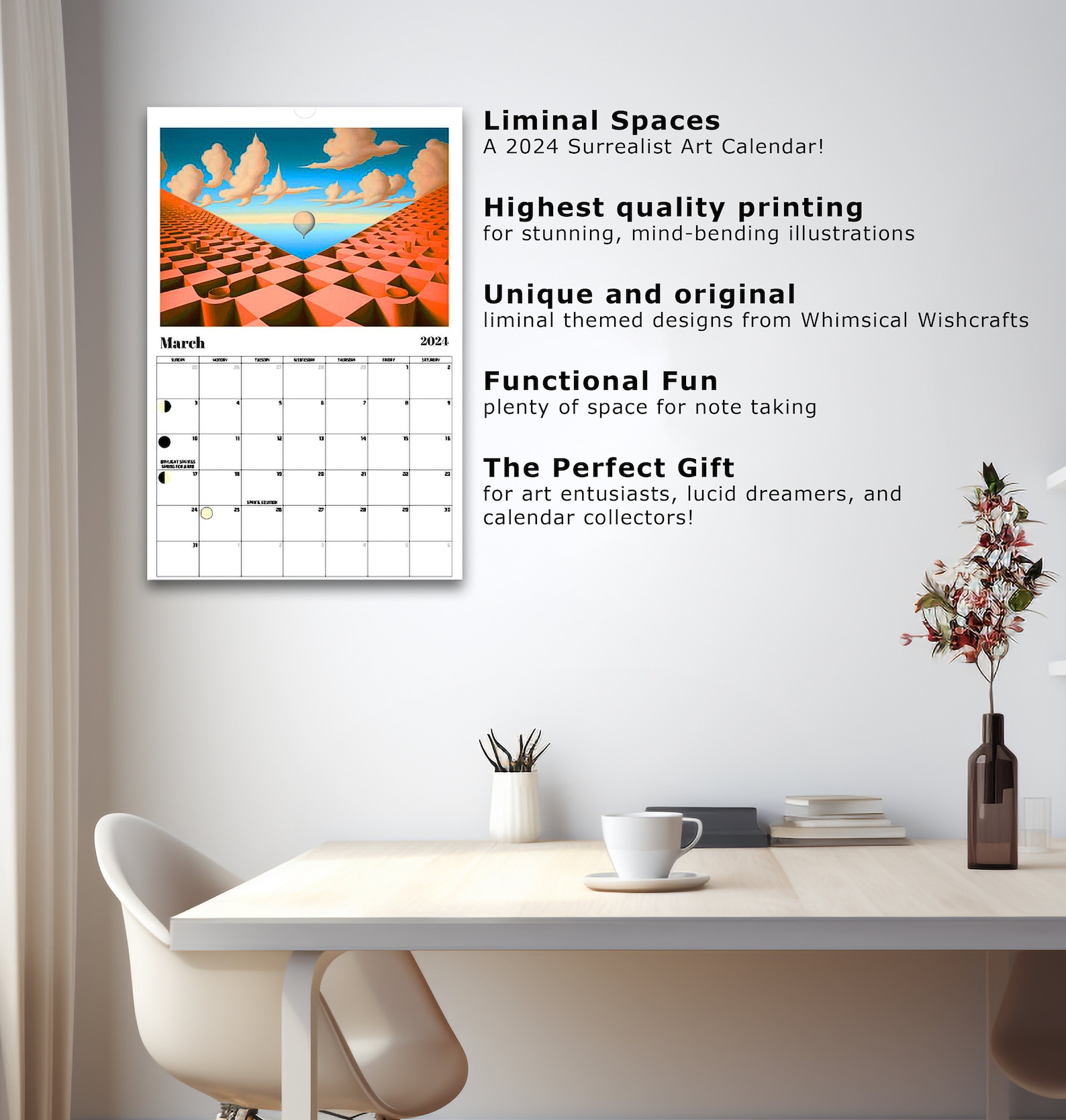 Liminal Spaces 2024 Large Wall Calendar Weird, Quirky, Surrealist
