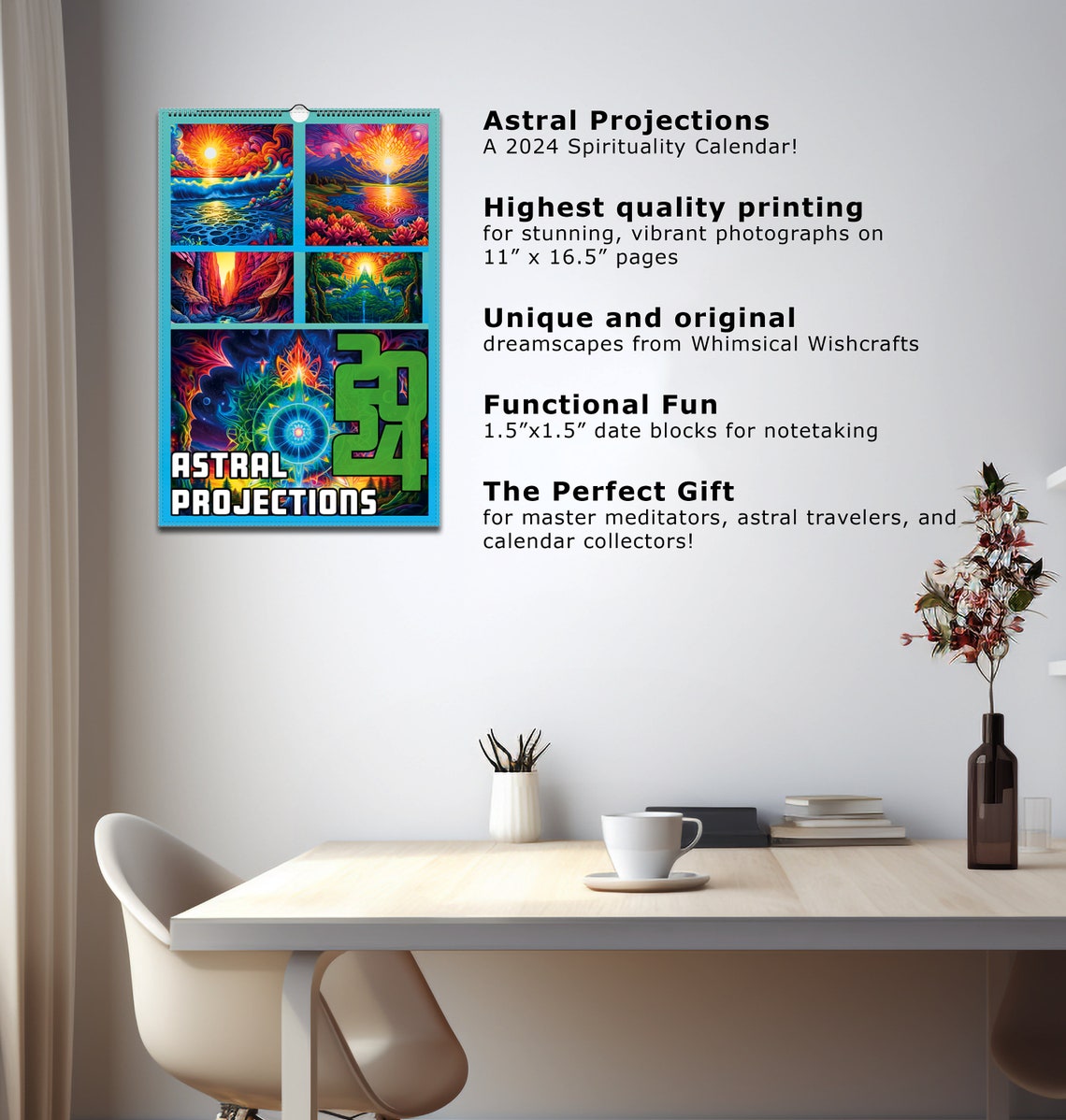 Astral Projections 2024 Wall Calendar Trippy Weird Etsy Canada