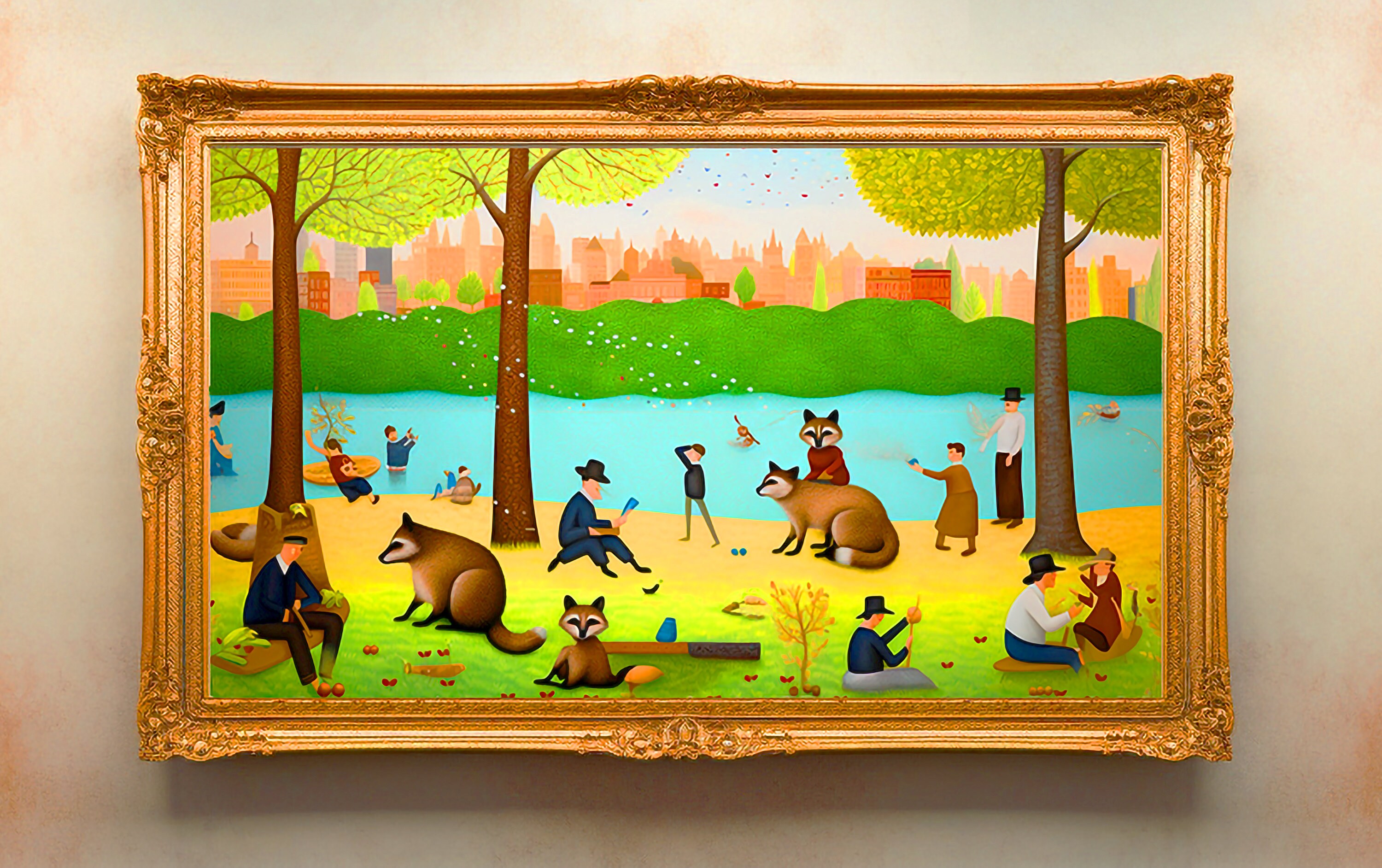 Raccoons in Art 2024 Large Wall Calendar Quirky, Weird, Cute Raccoons