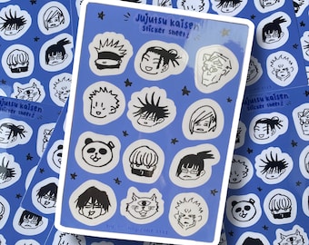 Hoja de pegatinas de Jujutsu Kaisen - pegatinas de anime de hechiceros