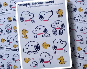 Snoopy sticker sheet - cartoon stickers