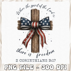 Retro American Flag Cross Png, Christian 4th Of July Png, Faith Love Freedom, God Bless America, Fourth Of July Png, Independence Day Png