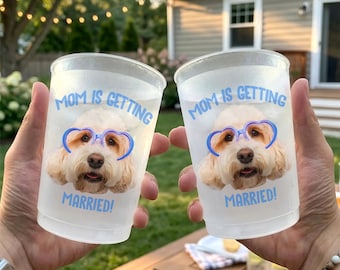 Personalized Pet Photo Frosted Cup, Custom Bachelorette Party 12oz 16oz Cups, Pet Mom Party Favors Cup, Bridal Party Gifts
