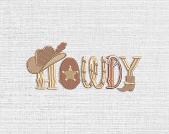 Howdy Western Embroidery Design Bundle, Trending Western Machine Embroidery Design, Cowboy Apparel Embroidery, Rodeo Design, Western Style
