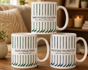 Personalized Hockey Dad Coffee Mug, Best Pucking Dad Ever Father's day Gift for Husband, Sport Lovers Gift, Hockey Dad Coach Mug