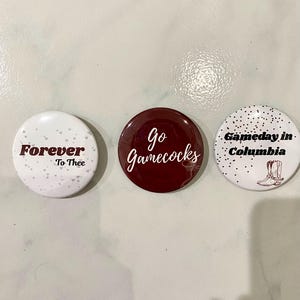3 pack of South Carolina gameday buttons/pins