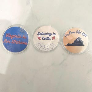 3 pack of Virginia buttons/pins